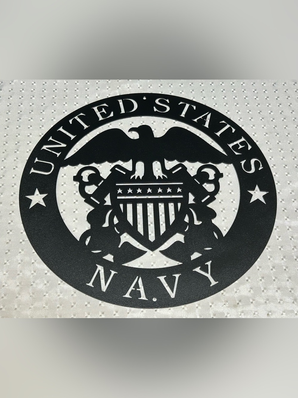 Metal Sign US Navy Die Cut Insignia Hanging Art 11.5” Diameter